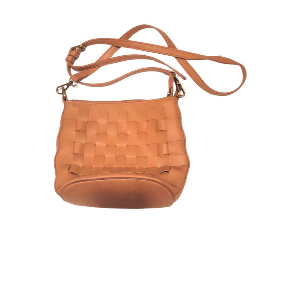 Joy Susan Woven Vegan Leather Crossbody Bag Adjustable Strap